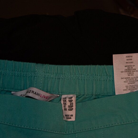 Isaac Mizrahi Teal Cropped Pants Size 14P - Picture 4 of 4